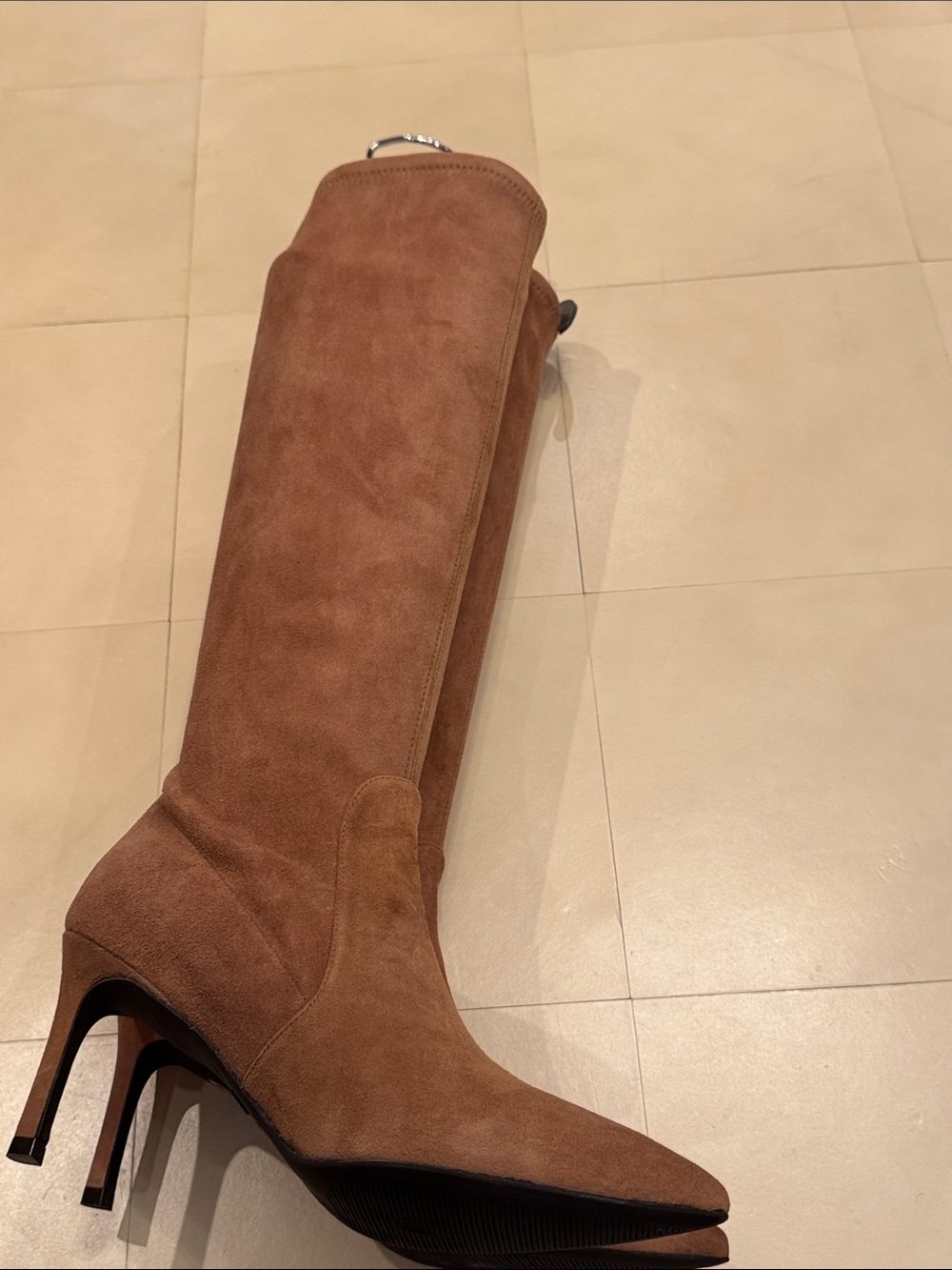 Stuart Weitzman Tall Suede Pointed-Toe Boots - Brown